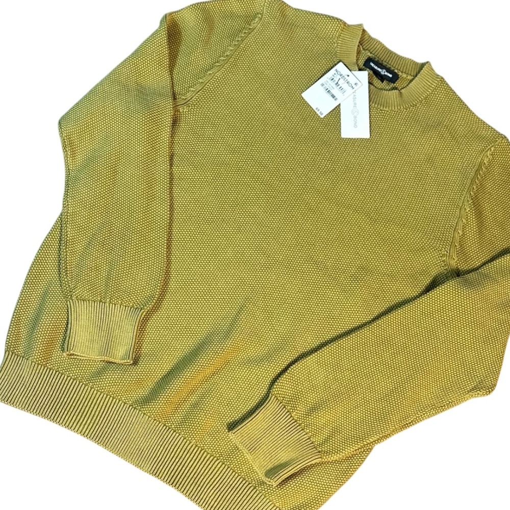 Treasure & Bond Sweater NWT Mens Size M‎ Tan Gold Textured Cotton Crewneck